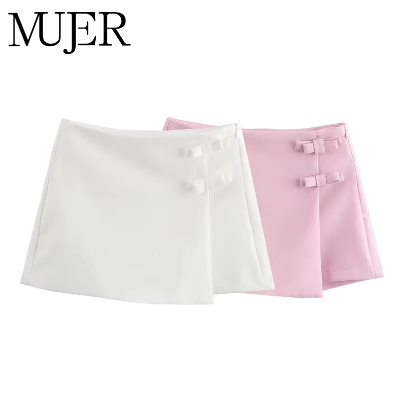 Summer Zara - Saia Mini Rosa e Branca Feminina,