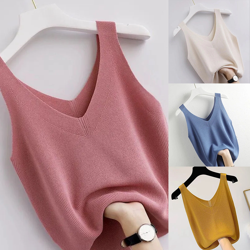 Summer Zara - Tricô vintage regata com decote em